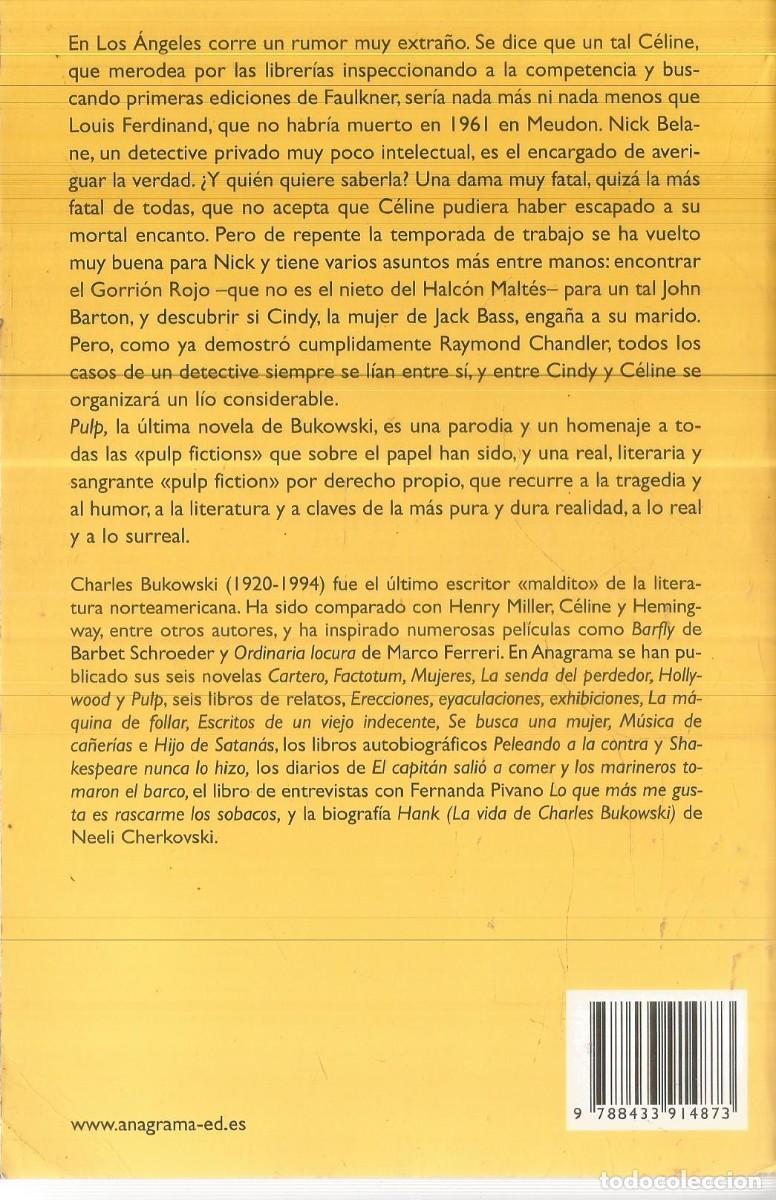 Libros de segunda mano: CHARLES BUKOWSKI. PULP. ANAGRAMA - Foto 2