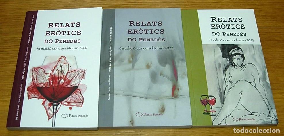 Libros de segunda mano: Lote 3 Libros Concurs Literari RELATS ER&Ograve;TICS DO PENED&Egrave;S 2021-2022-2023 en Catal&aacute;n