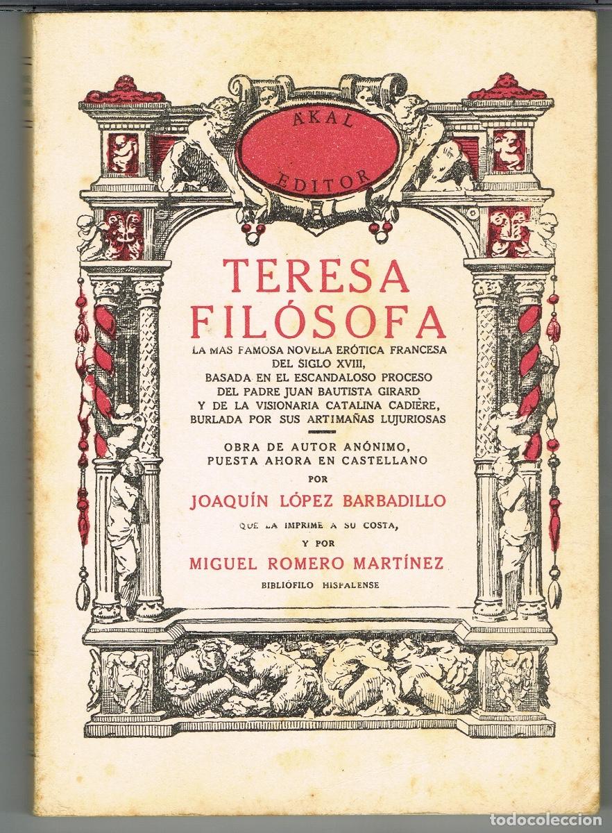 Libros de segunda mano: TERESA FILOSOFA. LA MAS FAMOSA NOVELA EROTICA FRANCESA DEL SIGLO XVIII OBRA DE AUTOR ANONIMO