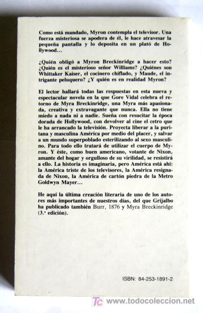 Libros de segunda mano: MYRON - GORE VIDAL - Foto 2