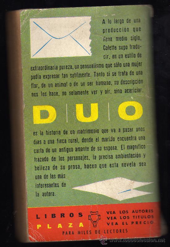 Libros de segunda mano: DUO - COLETTE - EDICIONES G. P., 1964. INTERIOR CORRECTO. - Foto 2