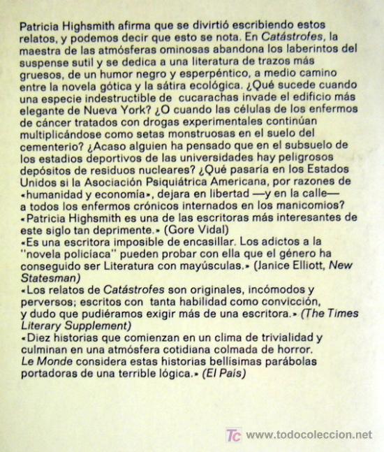 Libros de segunda mano: CATASTROFES - PATRICIA HIGHSMITH - Foto 2