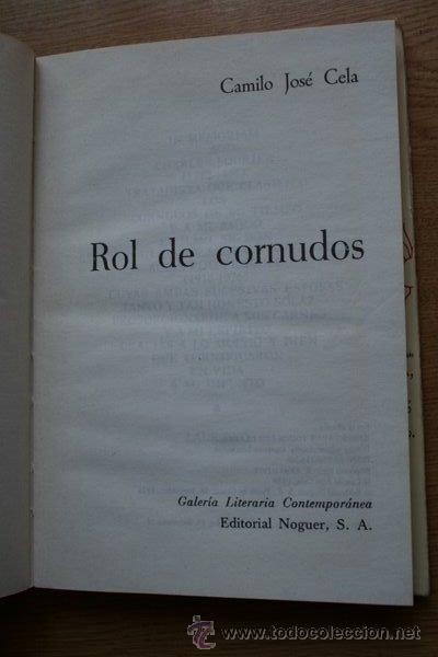 Libros de segunda mano: Rol de cornudos. Cela (Camilo Jos&eacute;) - Foto 1
