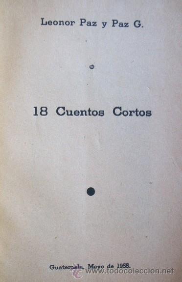 Libros de segunda mano: CUENTOS CORTOS - LEONOR PAZ Y PAZ - Foto 4