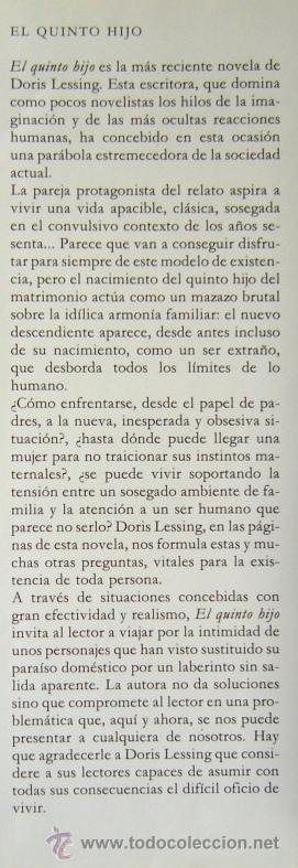 Libros de segunda mano: EL QUINTO HIJO - DORIS LESSING - Foto 2