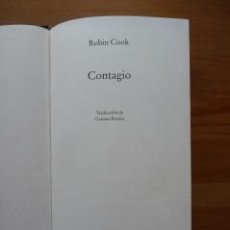 Libros de segunda mano: ROBIN COOK - CONTAGIO - CÍRCULO DE LECTORES - TAPA DURA