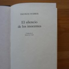 Libros de segunda mano: THOMAS HARRIS - EL SILENCIO DE LOS INOCENTES - CÍRCULO DE LECTORES - TAPA DURA