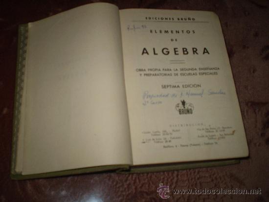 Libros de segunda mano: Algebra. Ediciones Bru&ntilde;o - Foto 2