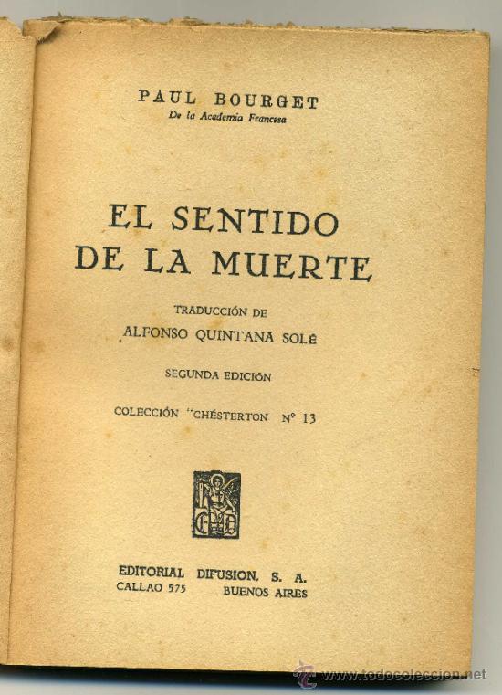 Libros de segunda mano: EL SENTIDO DE LA MUERTE (PAUL BOURGET) - Foto 2