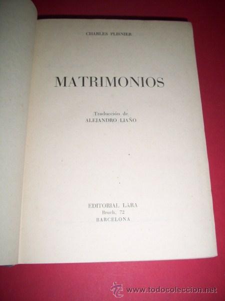 Libros de segunda mano: Plisnier, Charles - Matrimonios - Foto 2