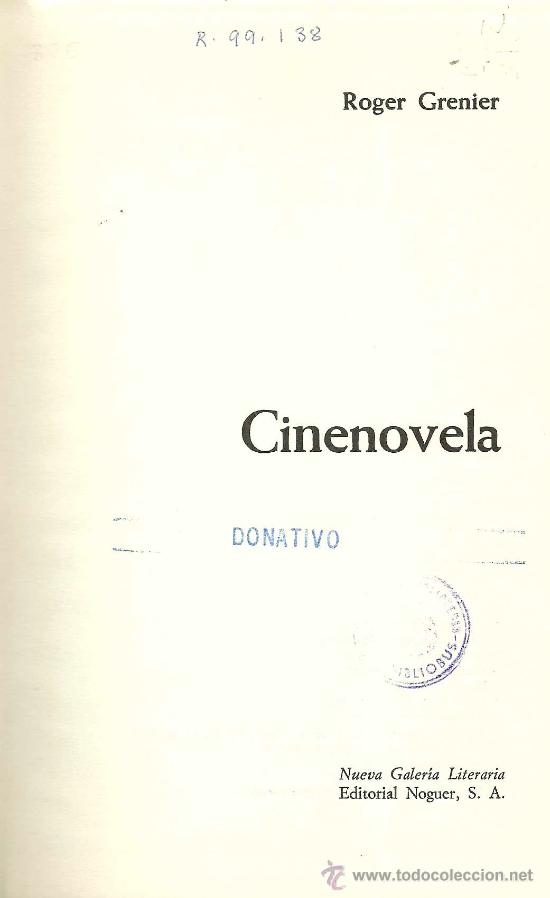 Libros de segunda mano: Cinenovela / Roger Grenier * CINE * - Foto 1