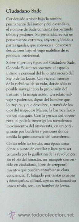 Libros de segunda mano: CIUDADANO SADE - GONZALO SUAREZ - Foto 3