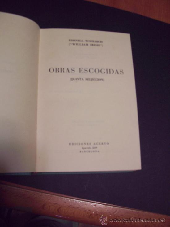 Libros de segunda mano: CORNELL WOOLRICH - VOL. 5 - ED. ACERVO 1964 - Foto 2