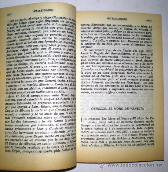 Libros de segunda mano: WILLIAM SHAKESPEARE: EL REY LEAR - OTHELLO. - Foto 2