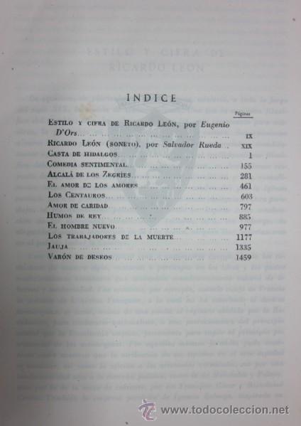 Libros de segunda mano: OBRAS COMPLETAS DE RICARDO LEON - 2 TOMOS - Foto 4