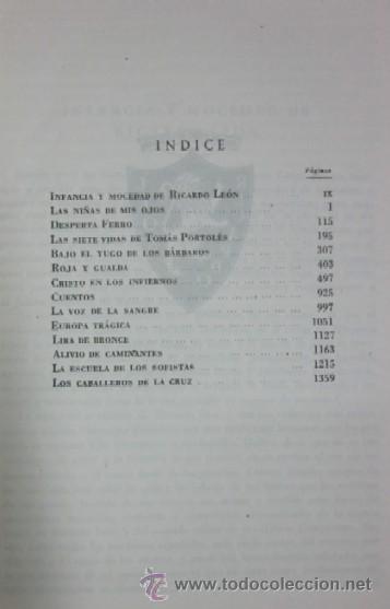 Libros de segunda mano: OBRAS COMPLETAS DE RICARDO LEON - 2 TOMOS - Foto 7