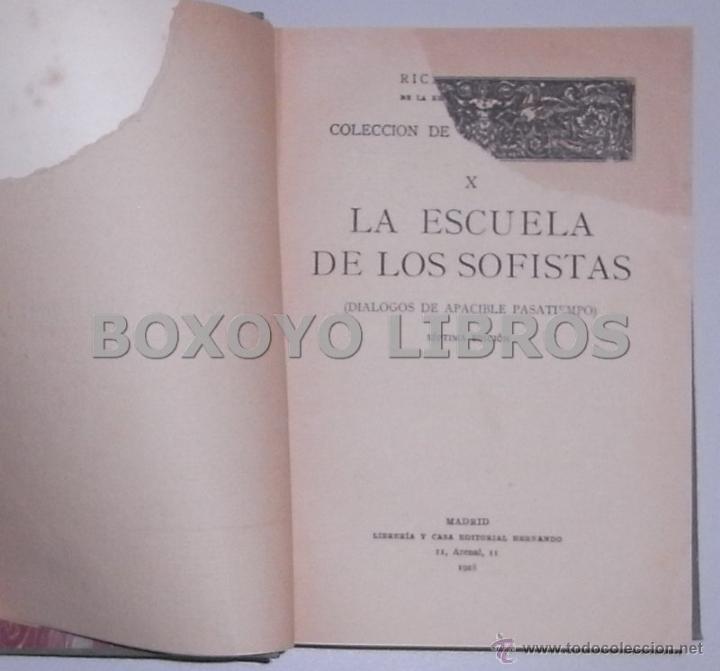 Libros de segunda mano: LE&Oacute;N, Ricardo. La escuela de los sofistas - Foto 2
