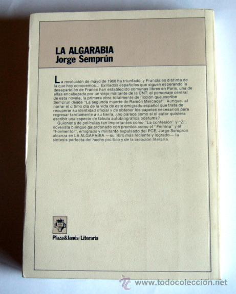 Libros de segunda mano: LA ALGARABIA - JORGE SEMPRUN - Foto 2