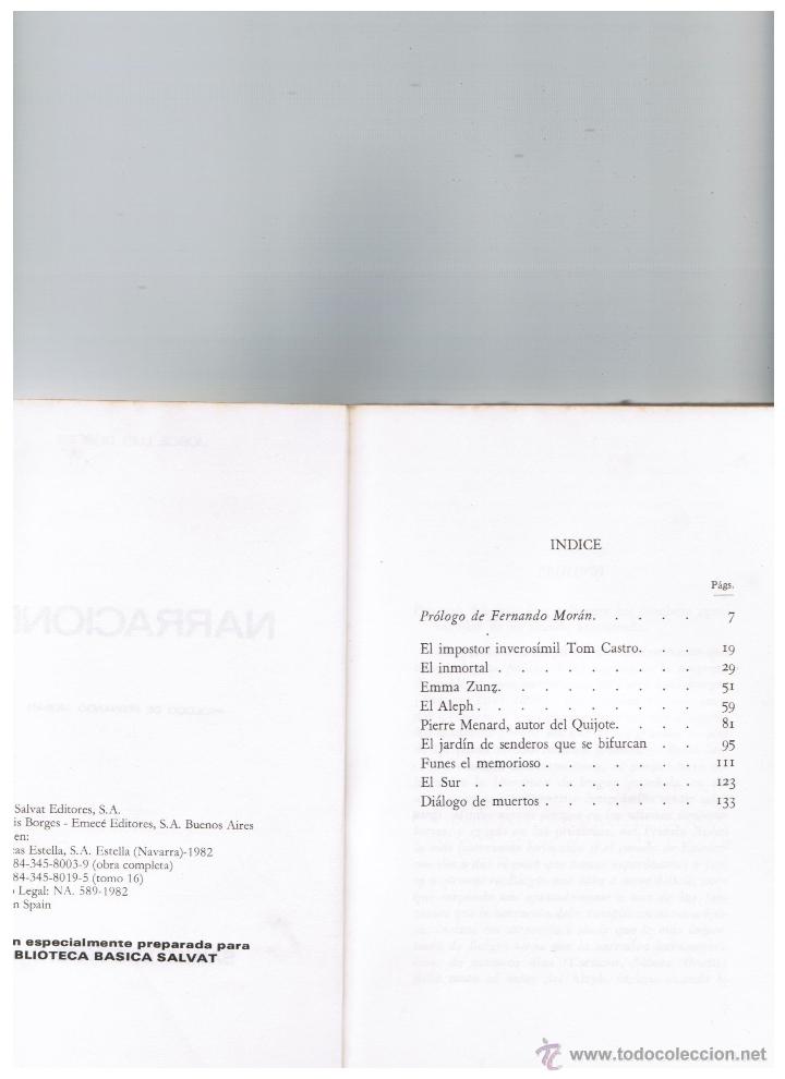 Libros de segunda mano: Jorge Luis Borges: Narraciones - Foto 2