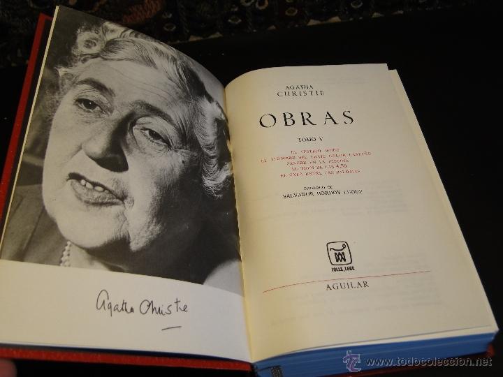 Libros de segunda mano: OBRAS.-AGATHA CHRISTIE.-TOMO V.EL TESTIGO MUDO. EL HOMBRE DEL TRAJE COLOR CASTA&Ntilde;O. SANGRE EN LA PISC
