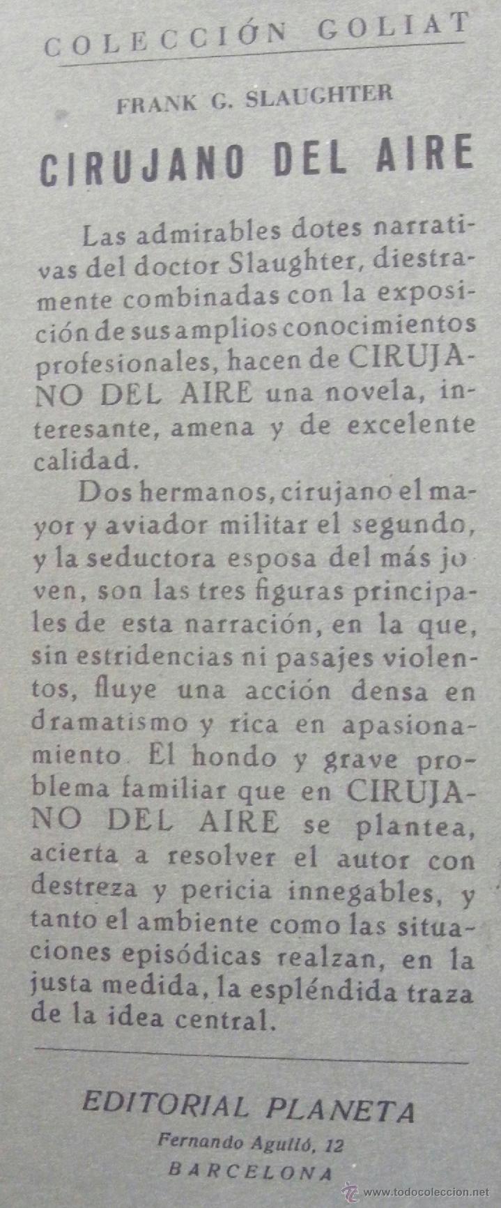 Libros de segunda mano: CIRUJANO DEL AIRE - FRANK G. SLAUGHTER - Foto 3