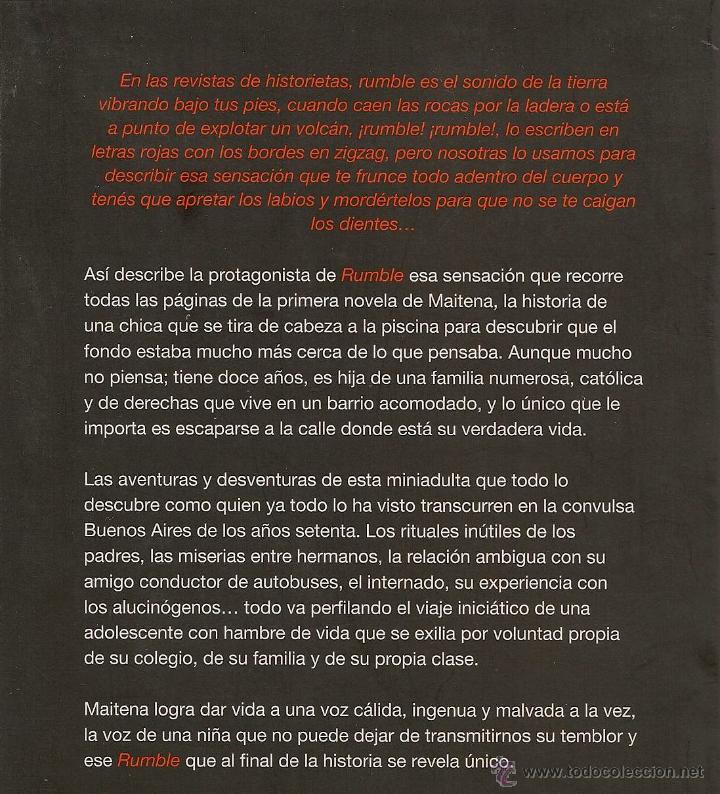 Libros de segunda mano: Rumble / Maitena Burundarena - Foto 2