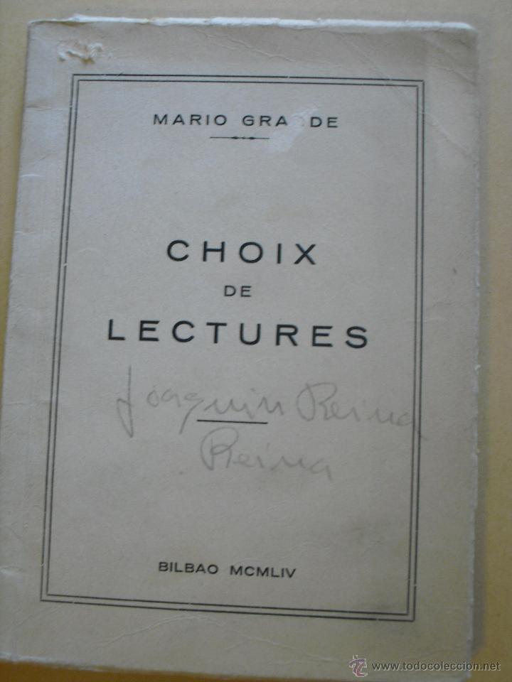 Libros de segunda mano: Choix de lectures. Grande, Mario - Foto 1