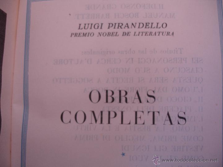 Libros de segunda mano: L. PIRANDELLO. OBRAS COMPLETA. - Foto 3