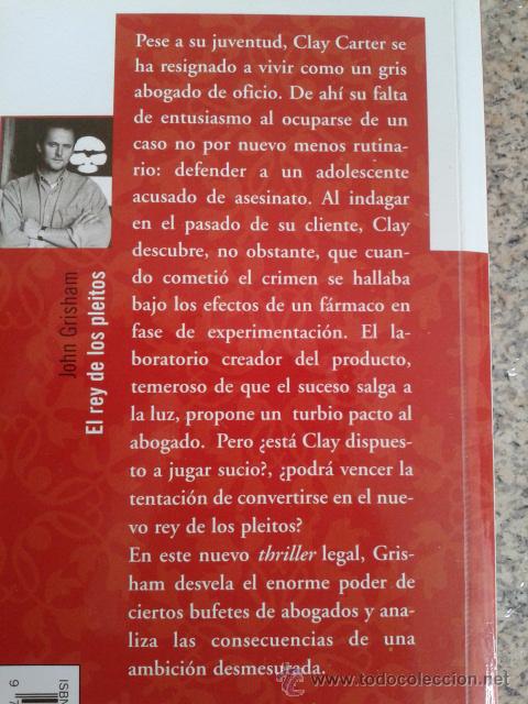 Libros de segunda mano: EL REY DE LOS PLEITOS -- JOHN GRIHAM -- EDICIONES B -- - Foto 3