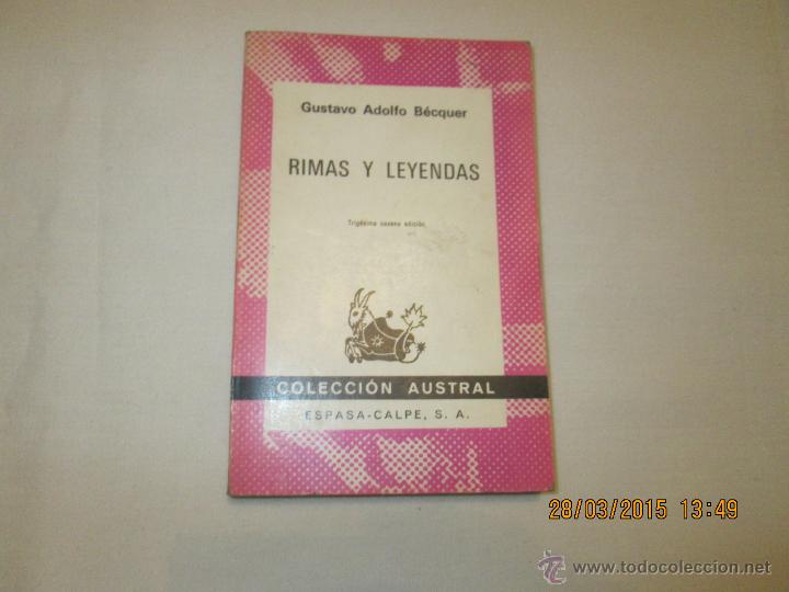 Libros de segunda mano: RIMAS Y LEYENDAS - GUSTAVO ADOLFO BECQUER - 1981 - Foto 1