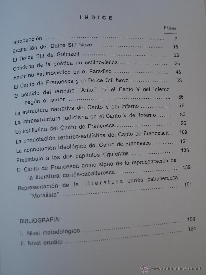 Libros de segunda mano: EL CANTO DE FRANCESCA . EXTRUCTURA Y SIGNO. - Foto 2