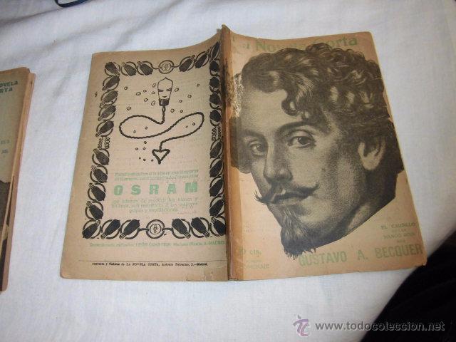 Libros de segunda mano: LA NOVELA CORTA NUMERO 99.-EL CAUDILLO DE LAS MANOS ROJAS.GUSTAVO A.BECQUER..PUBLICIDA OSRAM CONTRAP