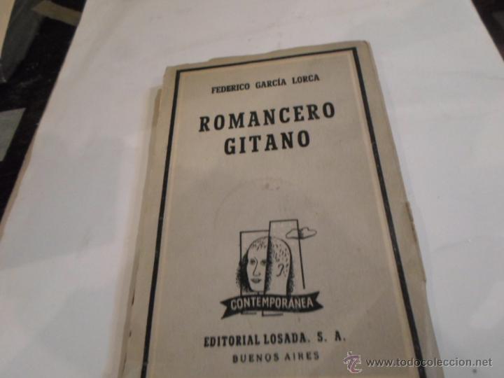 Libros de segunda mano: Federico Garcia Lorca, Romancero Gitano, Ed. Losada, 3 ed - Foto 1