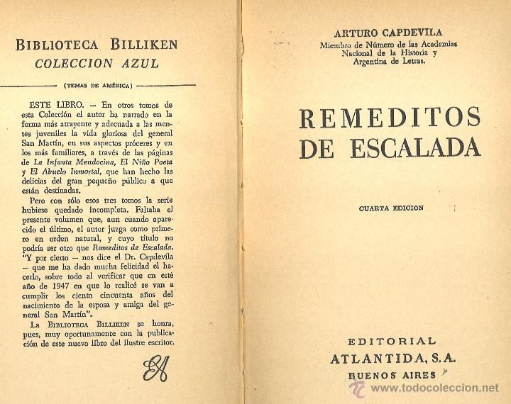 Libros de segunda mano: Remeditos de Escalada. Arturo Capdevila. 1957 - Foto 2