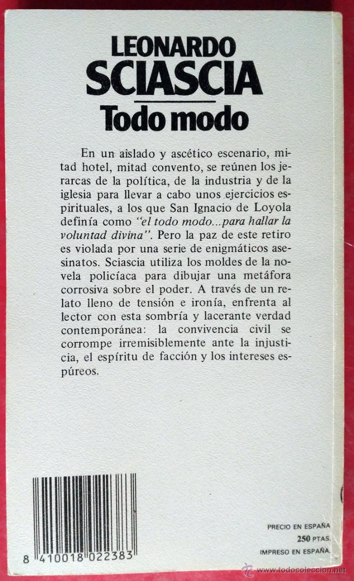 Libros de segunda mano: LEONARDO SCIASCIA . TODO MODO - Foto 2