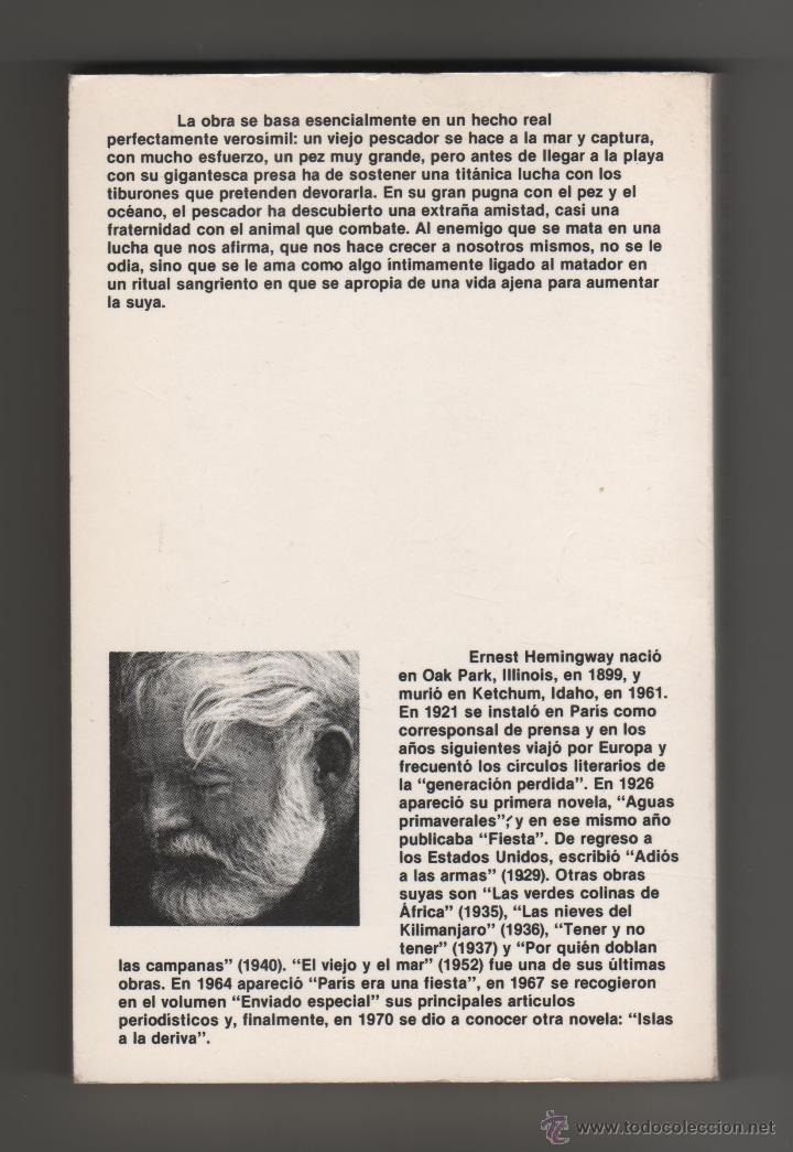 Libros de segunda mano: EL VIEJO Y EL MAR - ERNEST HEMINGWAY. - Foto 2