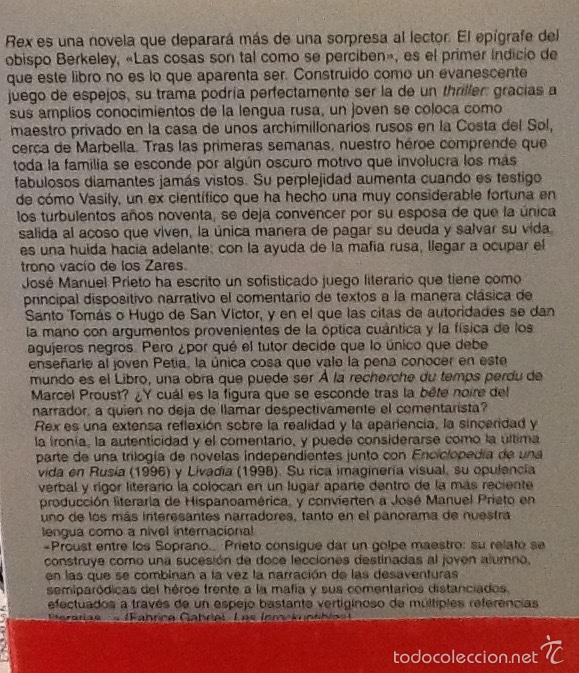 Libros de segunda mano: Rex. Jos&eacute; Manuel Prieto. 1&ordf; edici&oacute;n. anagrama - Foto 2