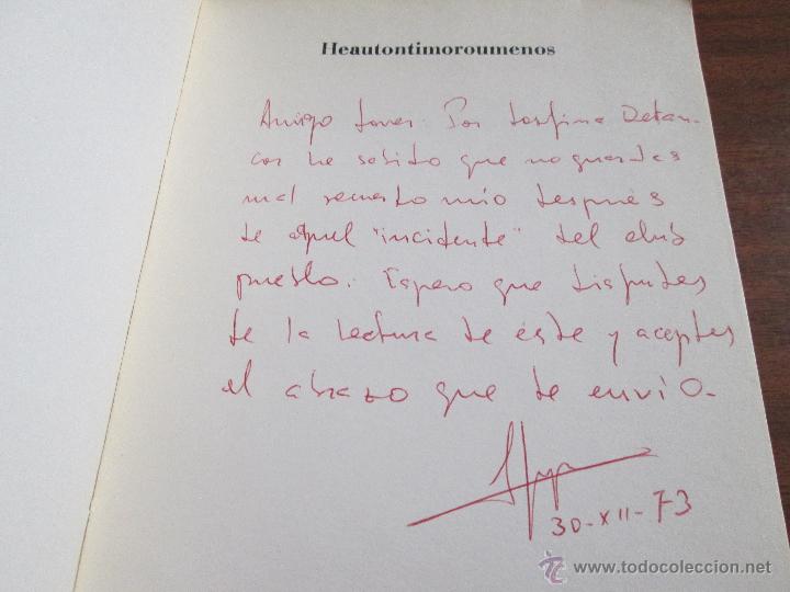 Libros de segunda mano: Heautontimoroumenos --- J. Leyva / Dedicatoria - Foto 2