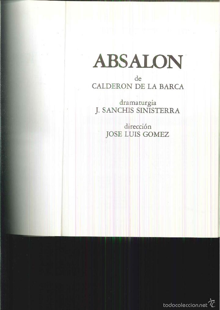 Libros de segunda mano: ABSALON DE CALDER&Oacute;N DE LA BARCA