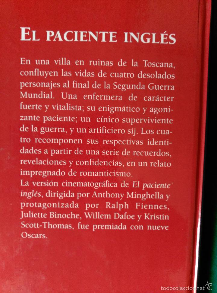 Libros de segunda mano: EL PACIENTE INGLES - MICHAEL ONDAATJE - Foto 2