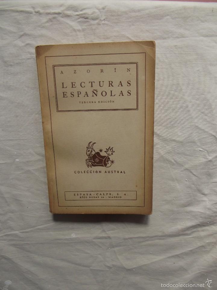 Libros de segunda mano: LECTURAS ESPA&Ntilde;OLAS DE AZORIN - Foto 1