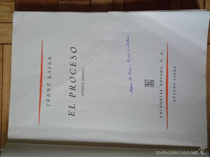 Libros de segunda mano: FRANK KAFKA - EL PROCESO - 1953 - Foto 2