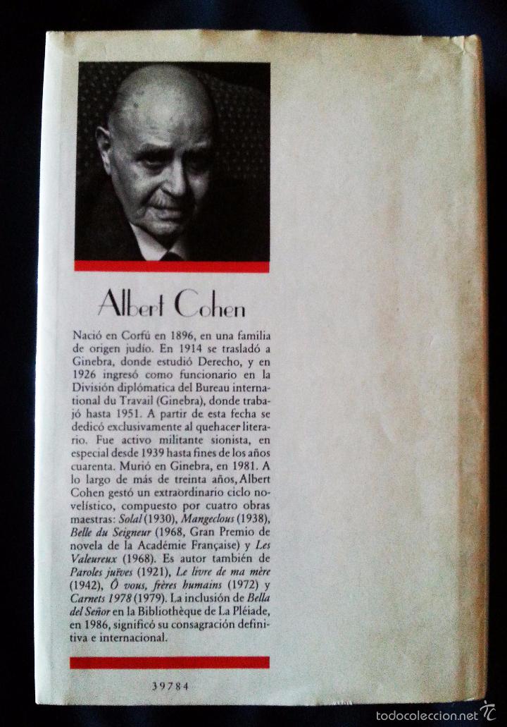 Libros de segunda mano: BELLA DEL SE&Ntilde;OR - ALBERT COHEN &ndash; CIRCULO DE LECTORES 1988 - Foto 5