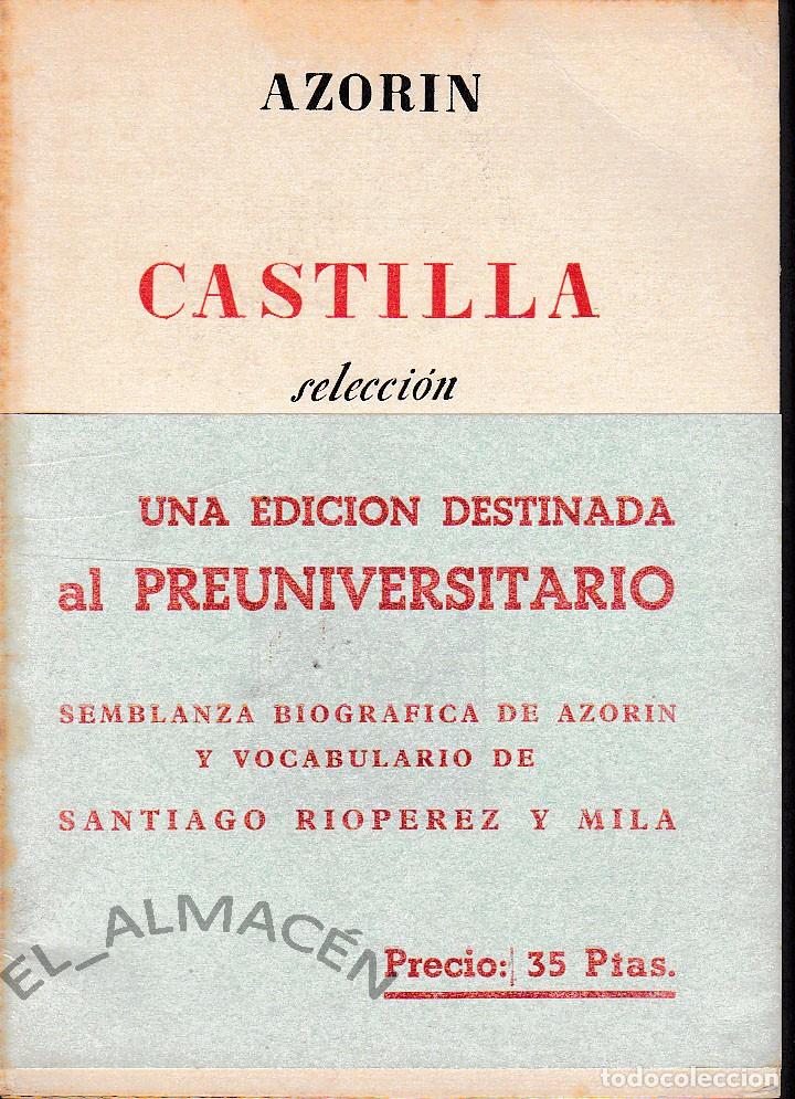 Libros de segunda mano: CASTILLA (SELECCI&Oacute;N). AZOR&Iacute;N. 1963, SIN USAR. - Foto 2