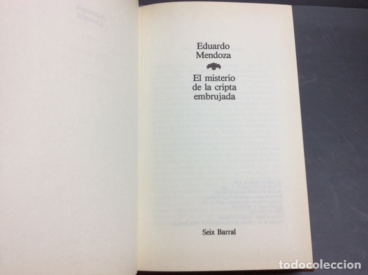 Libros de segunda mano: EL MISTERIO DE LA CRIPTA EMBRUJADA / EDUARDO MENDOZA - Foto 2