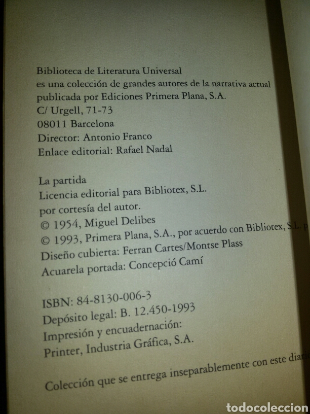 Libros de segunda mano: LA PARTIDA / Miguel Delibes - Foto 3