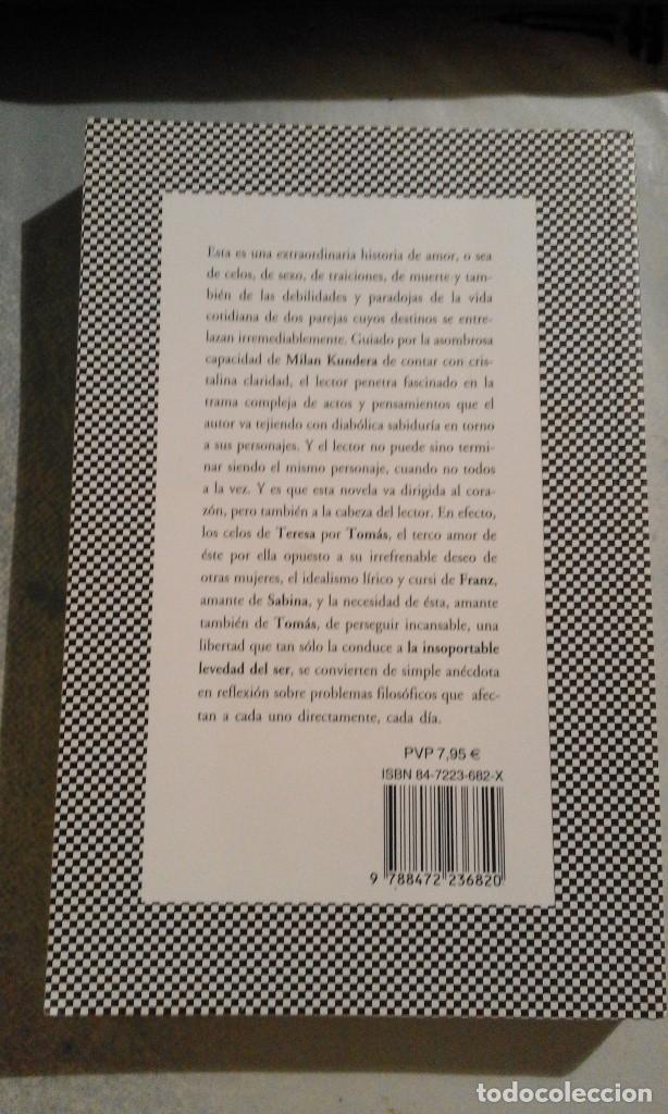 Libros de segunda mano: La insoportable levedad del ser - Milan Kundera - Foto 2