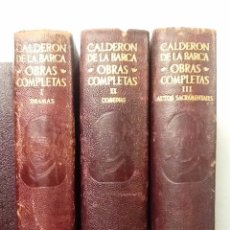 Libros de segunda mano: OBRAS COMPLETAS CALDERON DE LA BARCA. DRAMAS, COMEDIAS Y AUTOS SACRAMENTALES 3 VOL AGUILAR