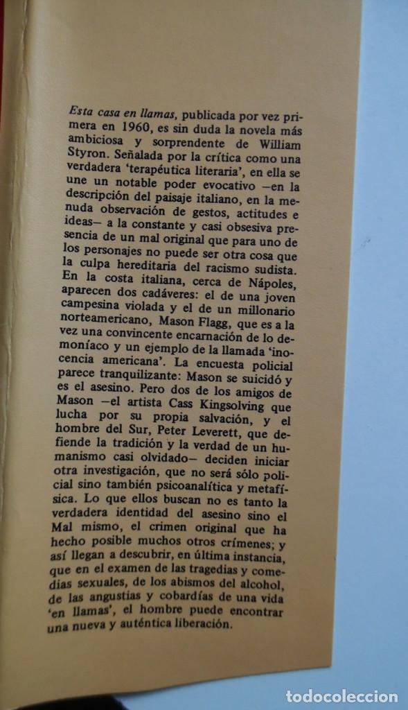 Libros de segunda mano: Styron. Esta casa en llamas, de William Styron - Foto 2