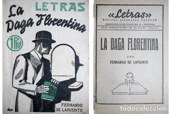 Libros de segunda mano: LAPUENTE, Fernando de.   La daga florentina...  1938.